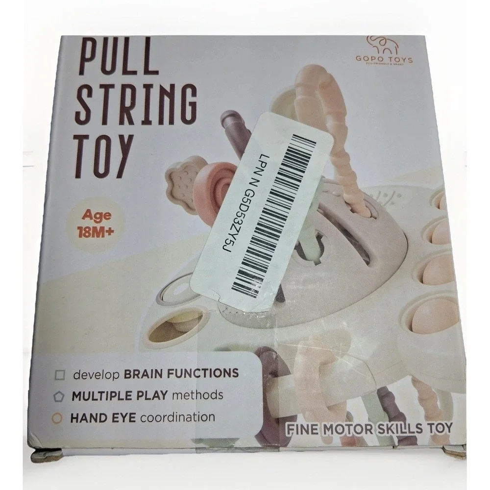 GOPO TOYS Pull String Sensory Toy Montessori Fine Motor Skills 18M+ Pastel UFO